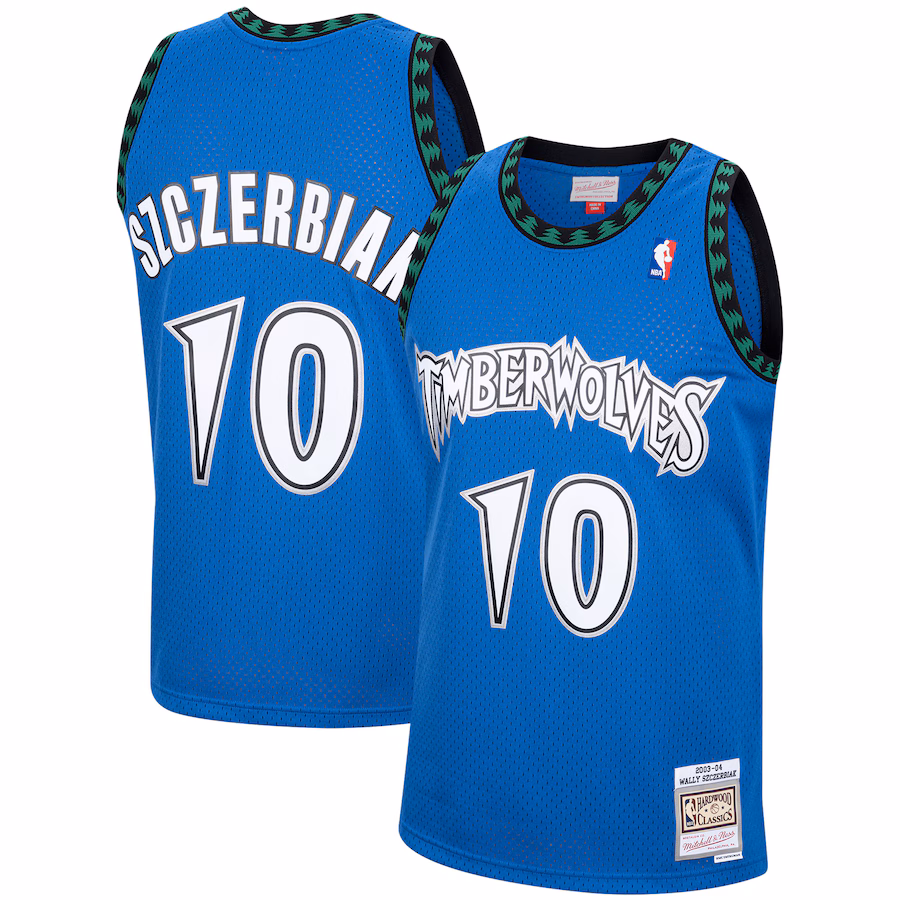 Men's Minnesota Timberwolves Wally Szczerbiak Mitchell & Ness Blue 2003/04 Hardwood Classics Swingman Jersey