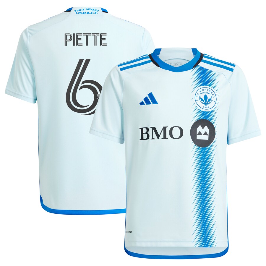 Youth CF Montreal Samuel Piette adidas Light Blue 2024 La Main Replica Player Jersey