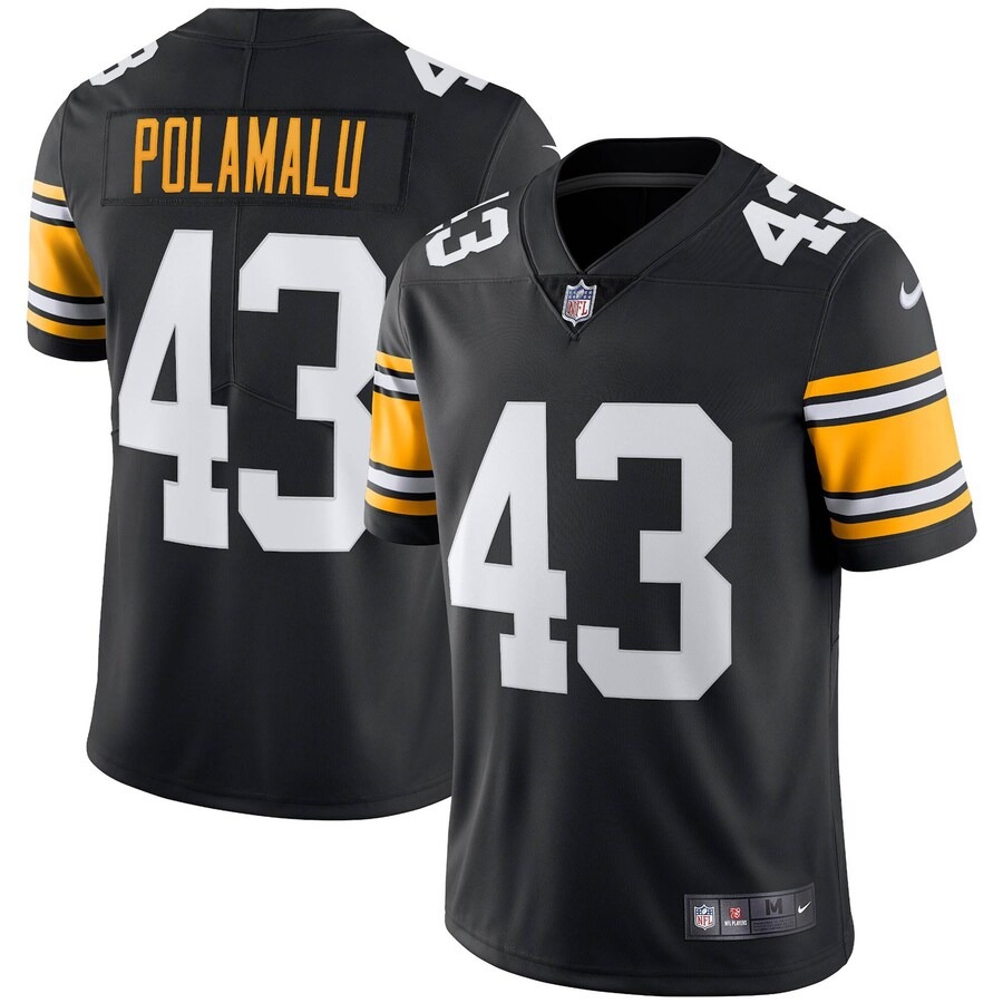 Men's Pittsburgh Steelers Troy Polamalu Nike Black Retired Player Limited Alternate Jersey
