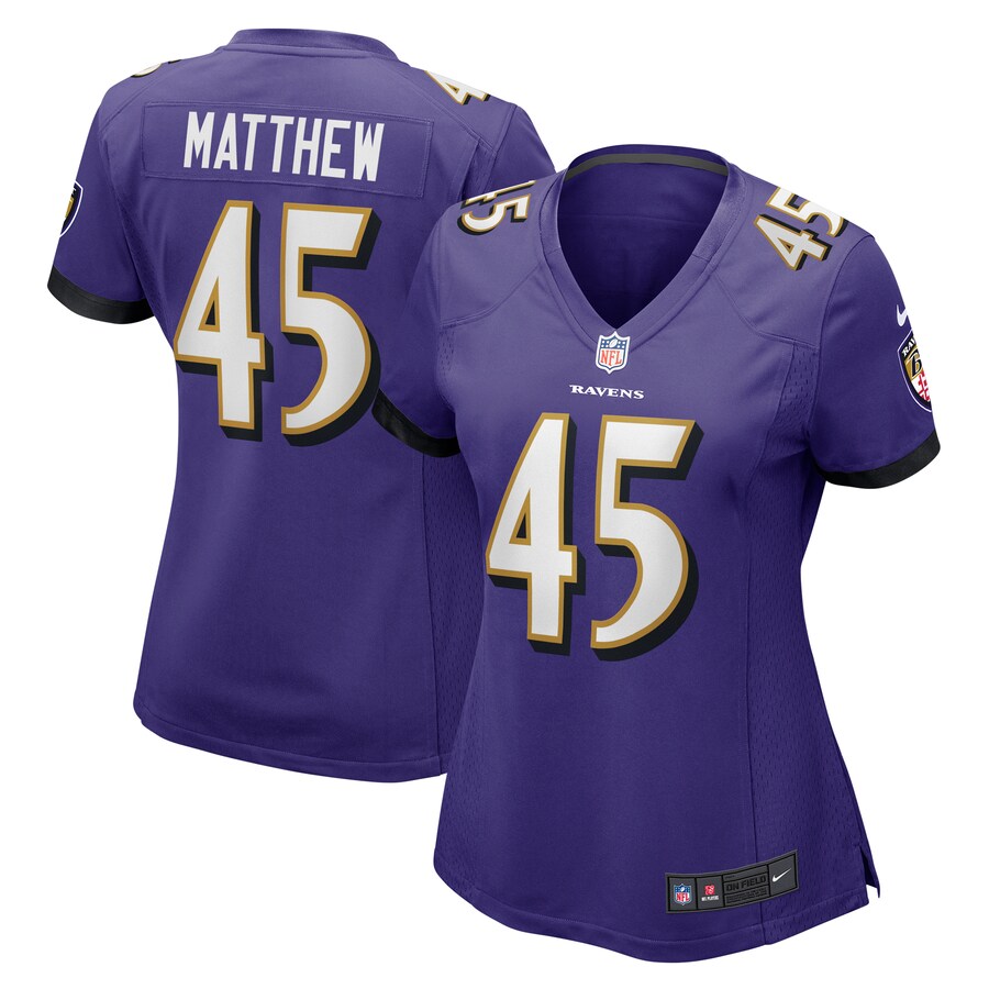 Women's Baltimore Ravens Christian Matthew Nike Purple Game Jersey