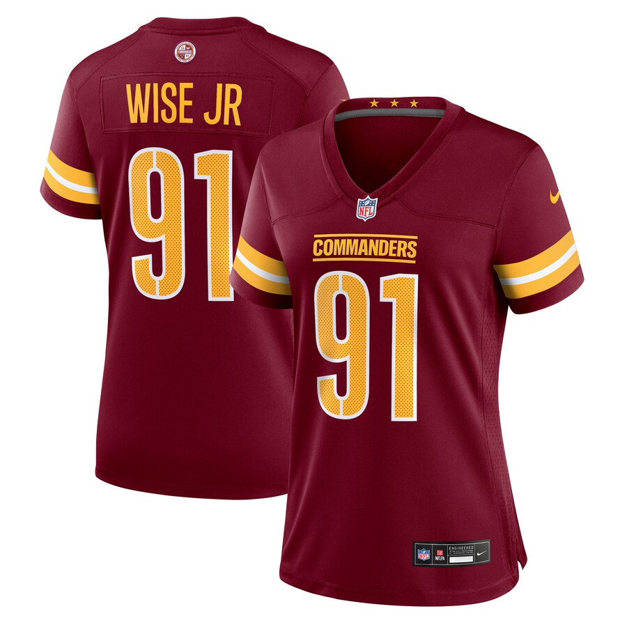 Women's Washington Commanders Deatrich Wise Jr. Nike Burgundy Team Game Jersey