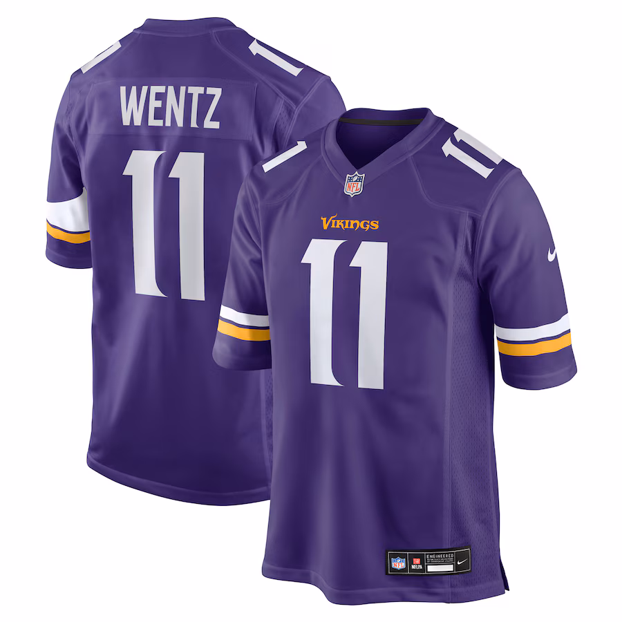 Men's Minnesota Vikings Carson Wentz Nike Purple Team Game Jersey