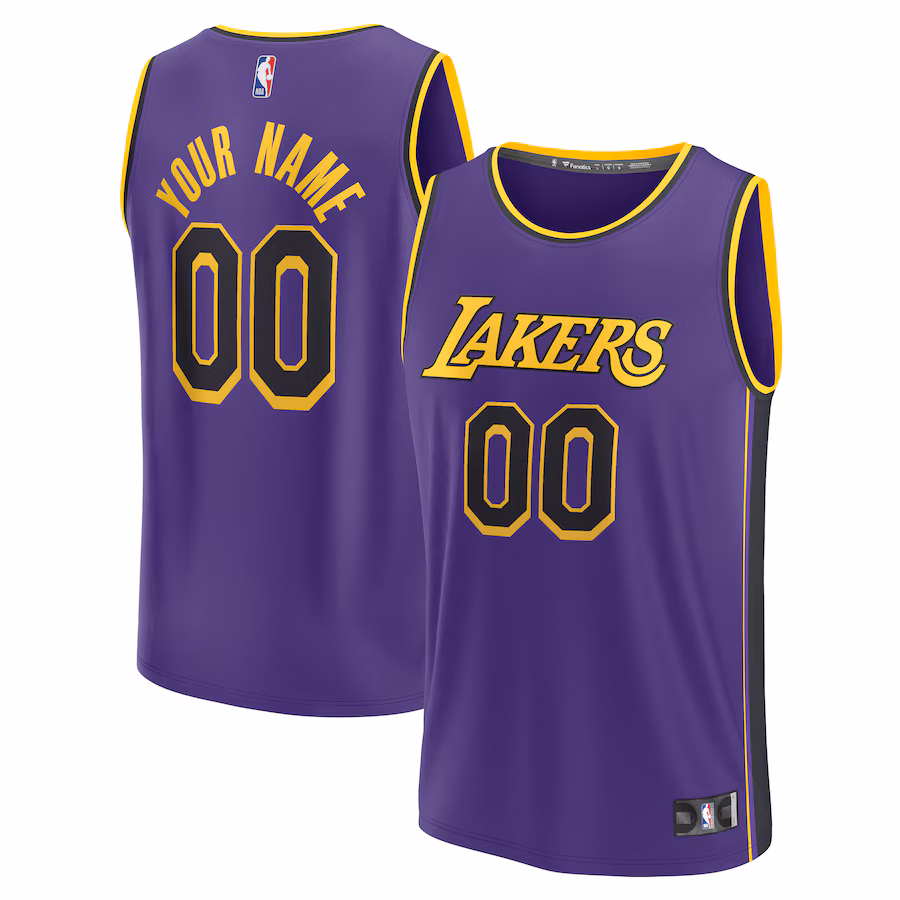 Men's Los Angeles Lakers  Fanatics Purple 2022/23 Fast Break Custom Replica Jersey - Statement Edition