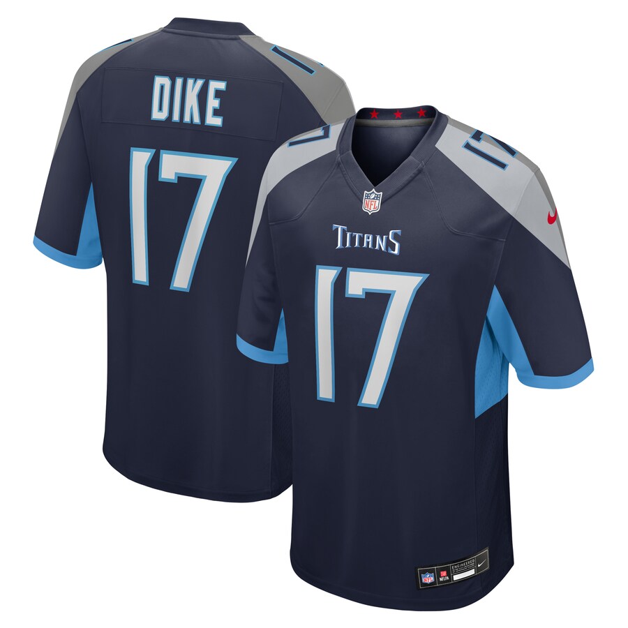 Men's Tennessee Titans Chimere Dike Nike Navy Team Game Jersey