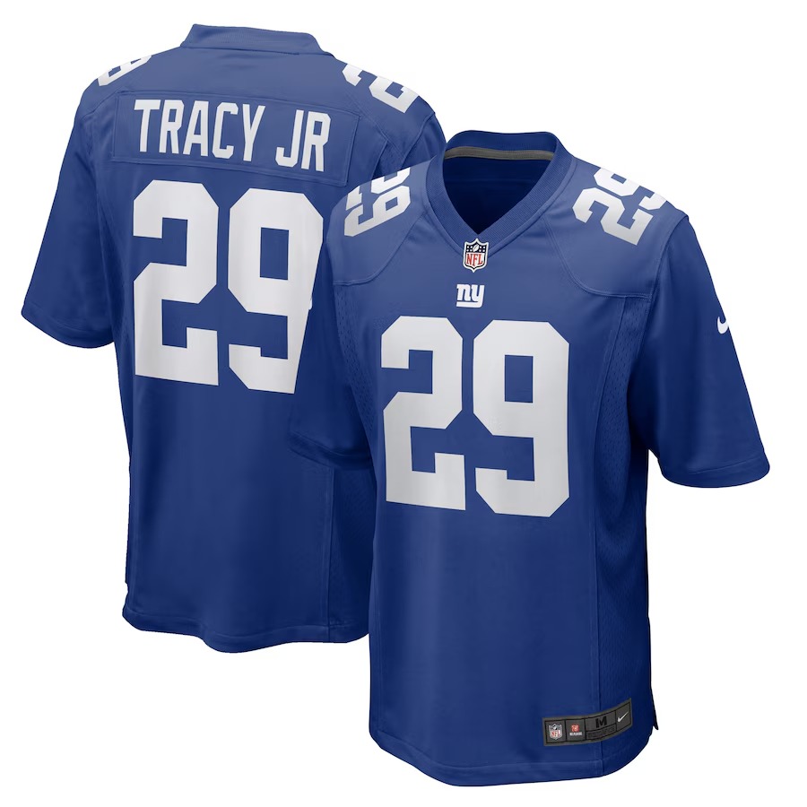 Men's New York Giants Tyrone Tracy Jr. Nike Royal Team Game Jersey