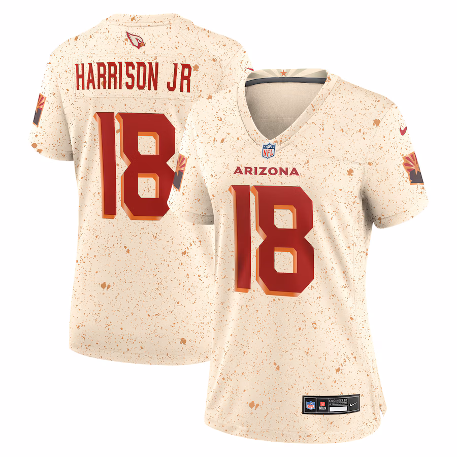 Women's Arizona Cardinals Marvin Harrison Jr. Nike Natural 2025 Rivalries Collection Game Jersey