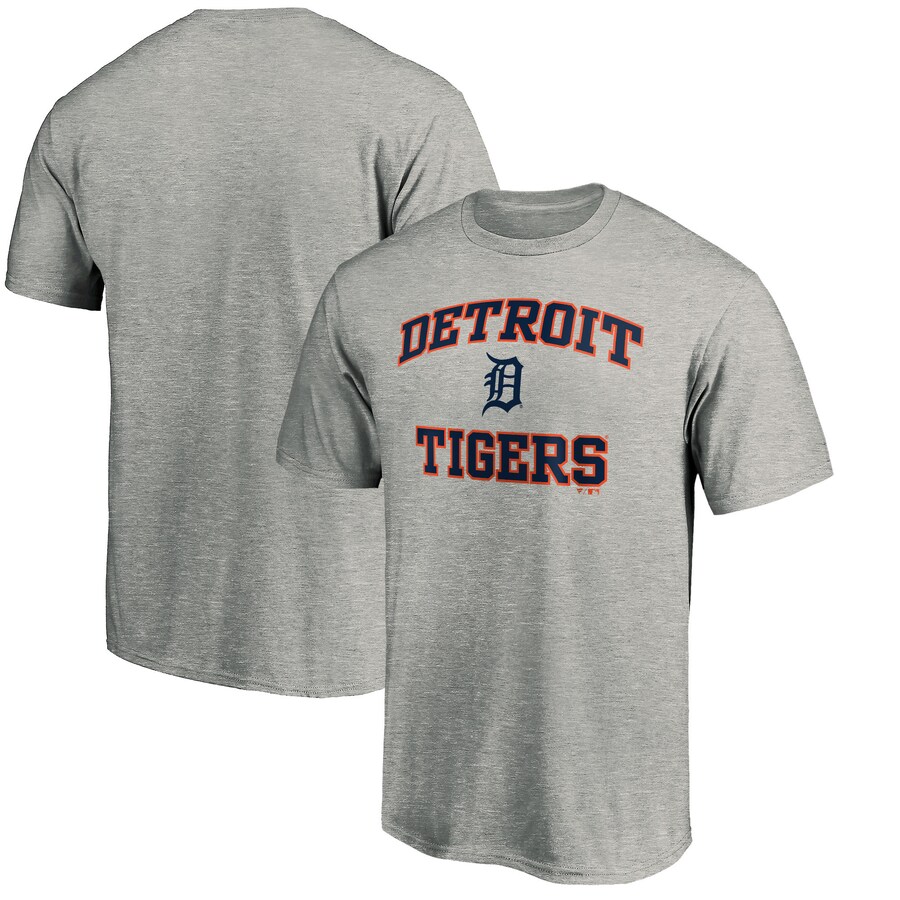Men's Detroit Tigers Fanatics MTO Label Heather Gray Heart & Soul T-Shirt