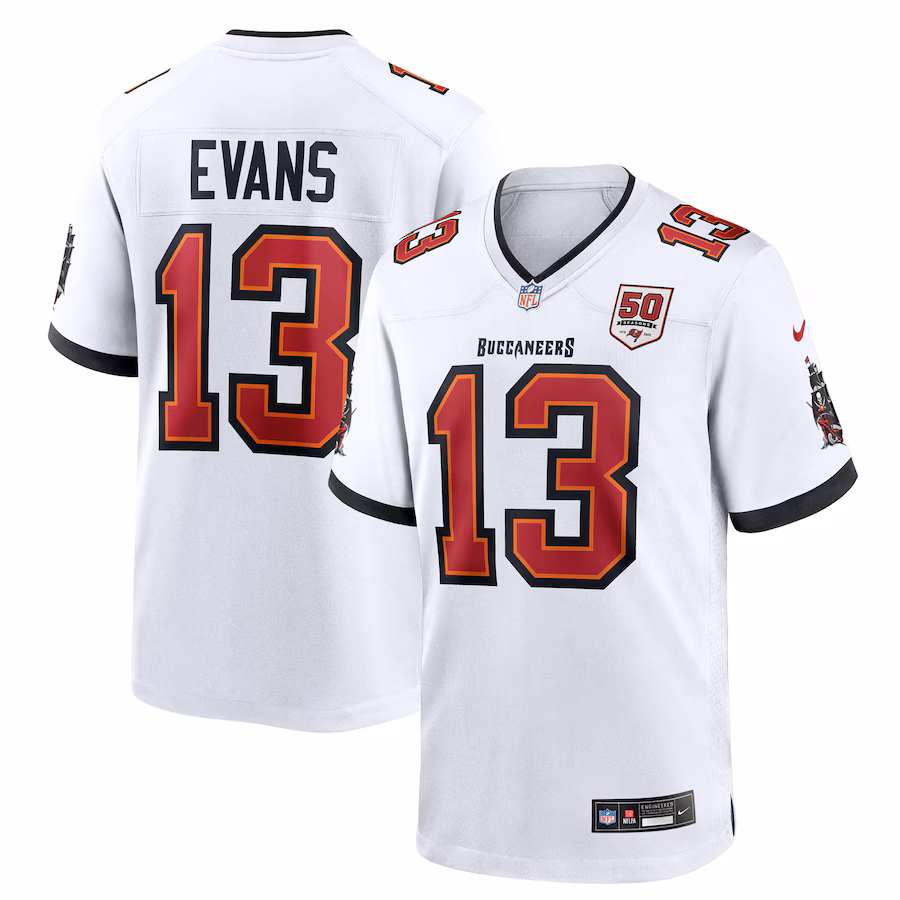 Men's Tampa Bay Buccaneers Mike Evans Nike White 50th Season White Game Jersey