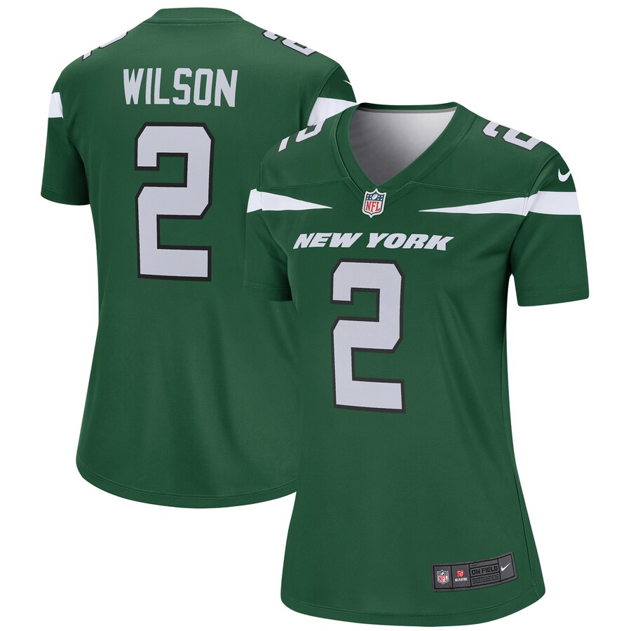 Women's New York Jets Zach Wilson Nike Green Team Legend Player Performance Top