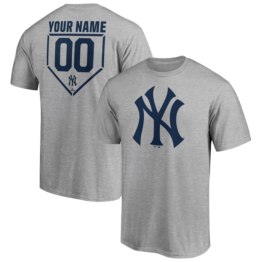Men's New York Yankees Heathered Gray Personalized RBI Logo T-Shirt