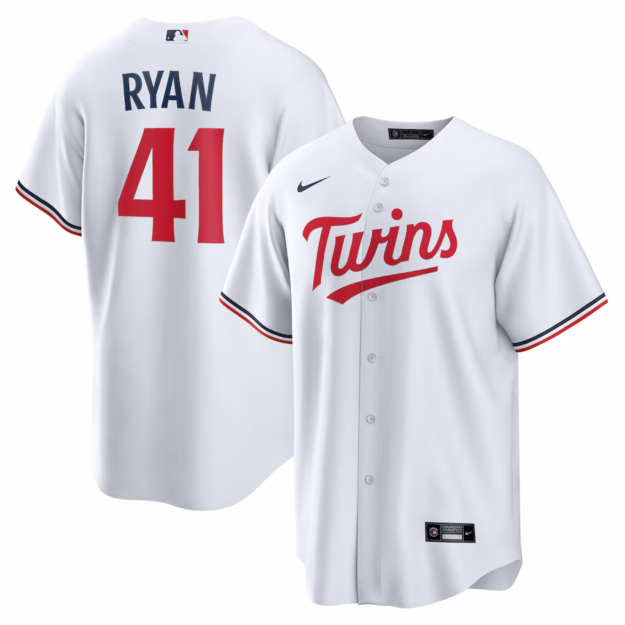 Youth Minnesota Twins Joe Ryan Nike White Home Replica Jersey