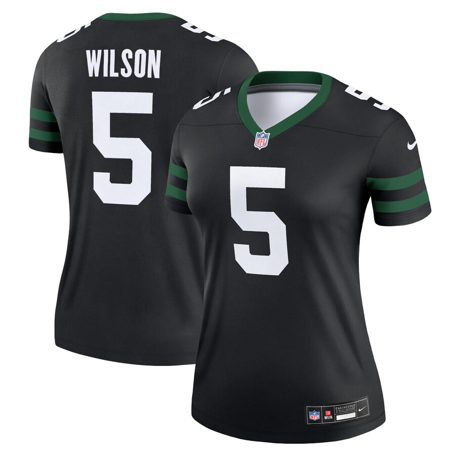 Women's New York Jets Garrett Wilson Nike Legacy Black Alternate Legend Player Performance Top