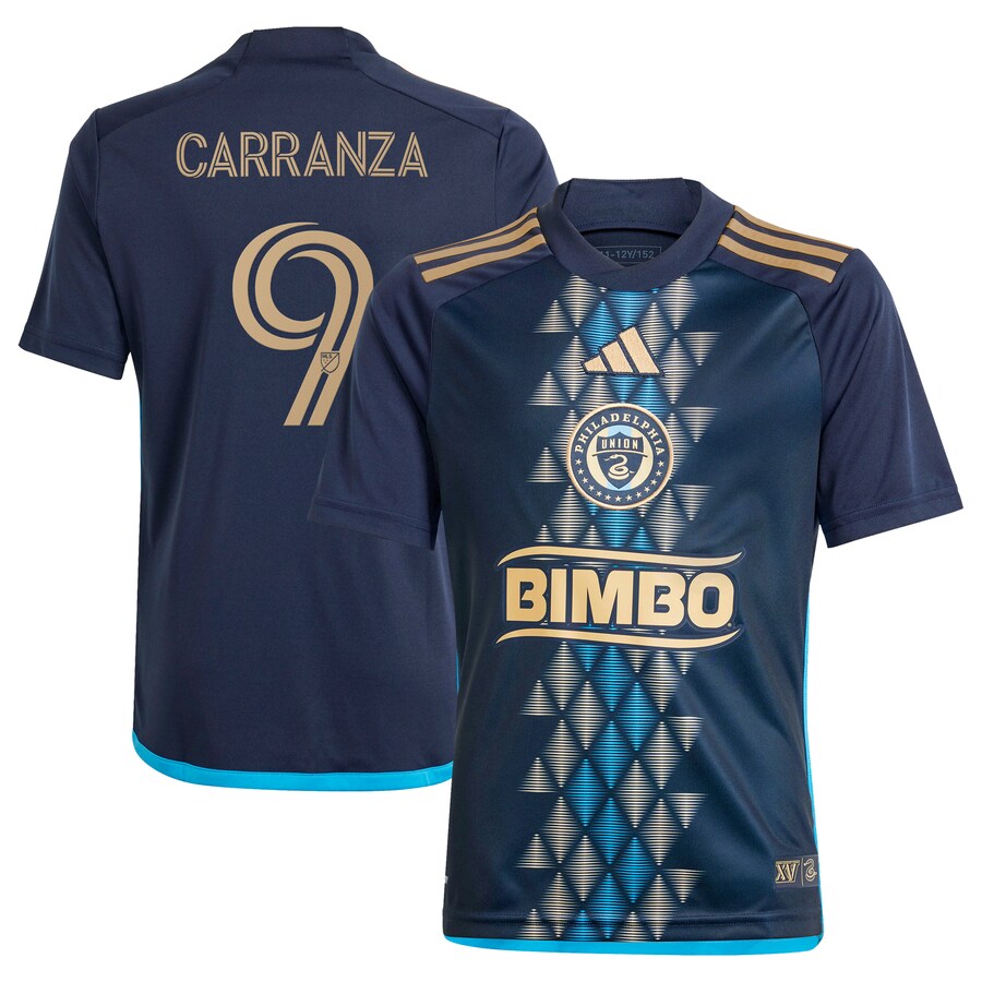 Youth Philadelphia Union Julian Carranza adidas Navy 2024 The XV Kit Replica Player Jersey