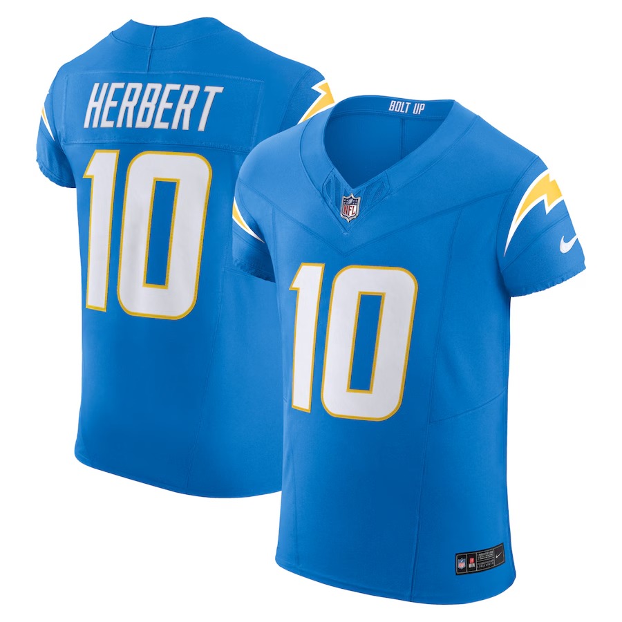 Men's Los Angeles Chargers Justin Herbert Nike Powder Blue  Vapor F.U.S.E. Elite Jersey