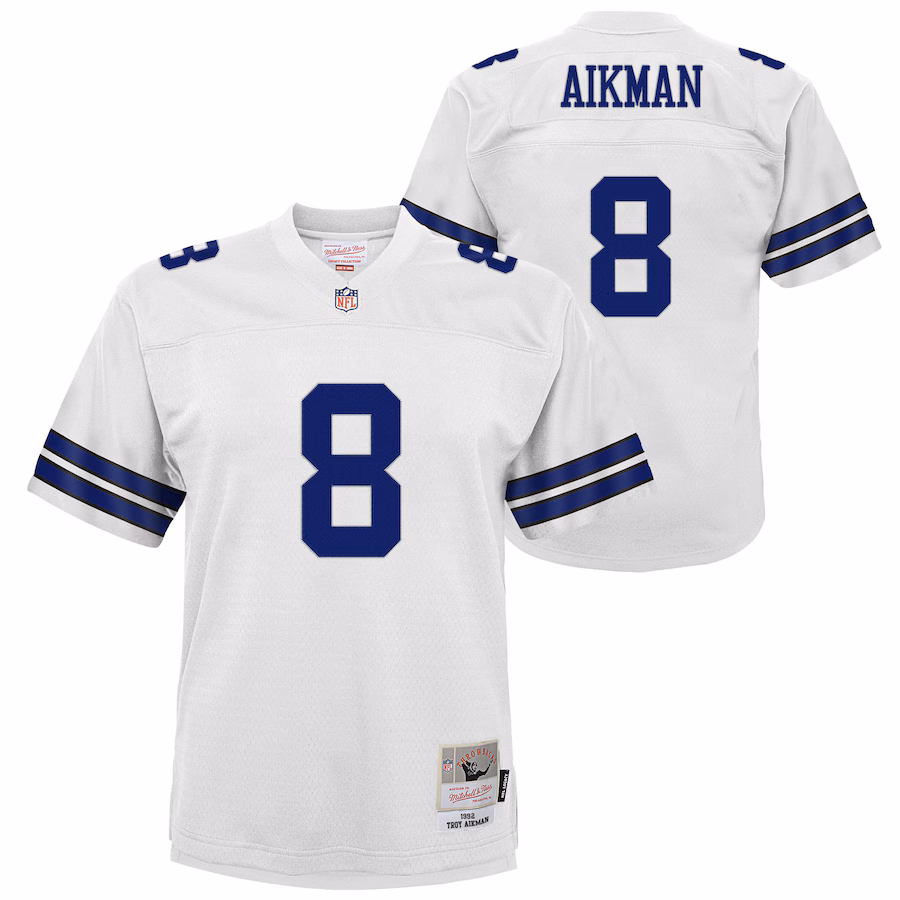 Youth Dallas Cowboys Troy Aikman Mitchell & Ness White 1992 Legacy Jersey