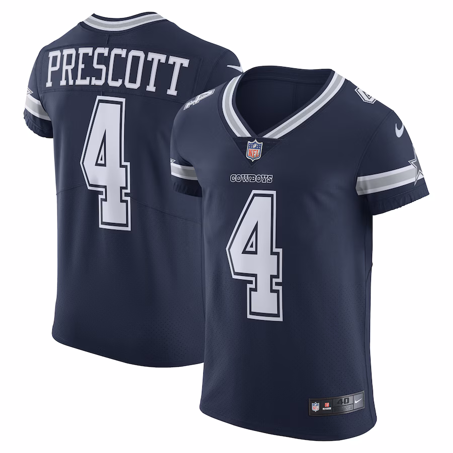 Men's Dallas Cowboys Dak Prescott Nike Navy Vapor Elite Player Team Jersey
