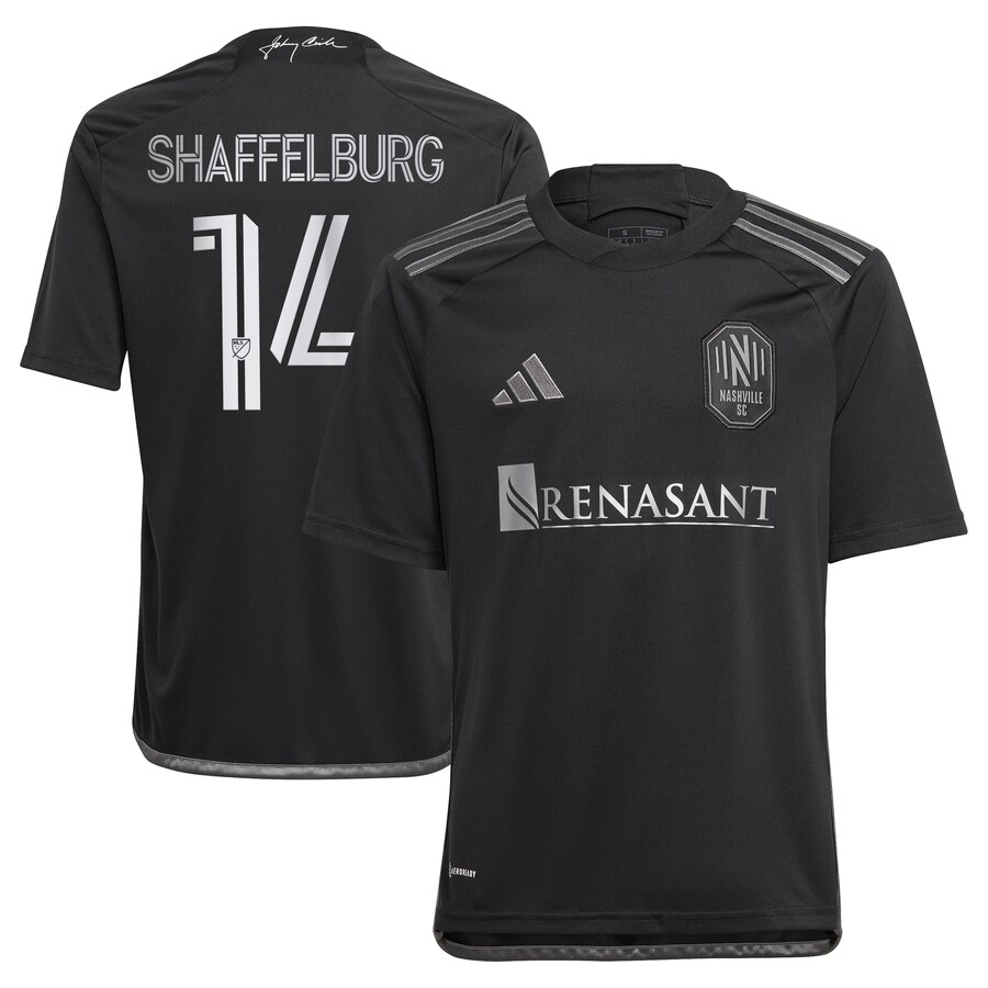 Youth Nashville SC Jacob Shaffelburg adidas Black 2024 Man In Black Kit Replica Player Jersey