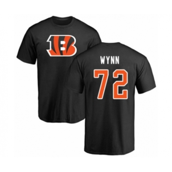 Football Cincinnati Bengals #72 Kerry Wynn Black Name & Number Logo T-Shirt