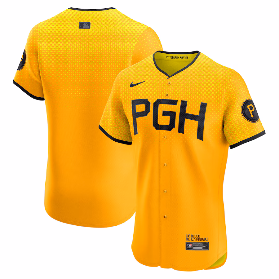 Men's Pittsburgh Pirates Nike Gold City Connect Elite Jersey