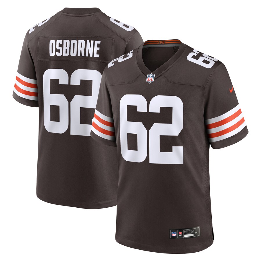 Men's Cleveland Browns Justin Osborne Nike Brown Team Game Jersey