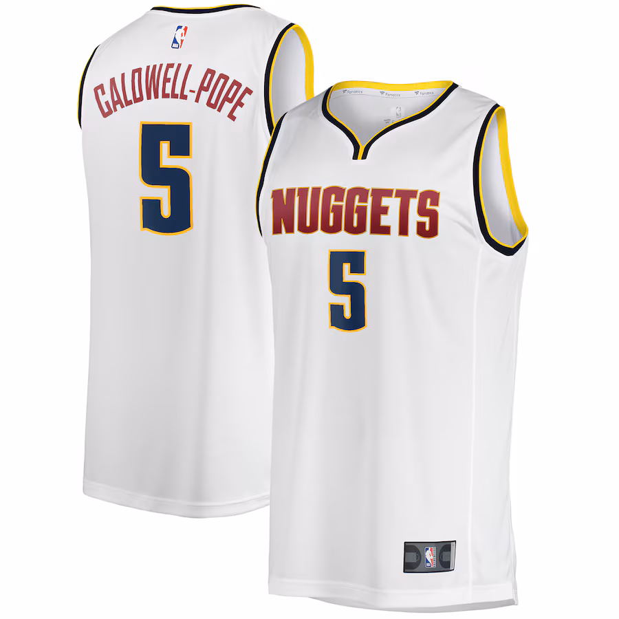 Men's Denver Nuggets Kentavious Caldwell-Pope Fanatics White Fast Break Player Jersey - Association Edition