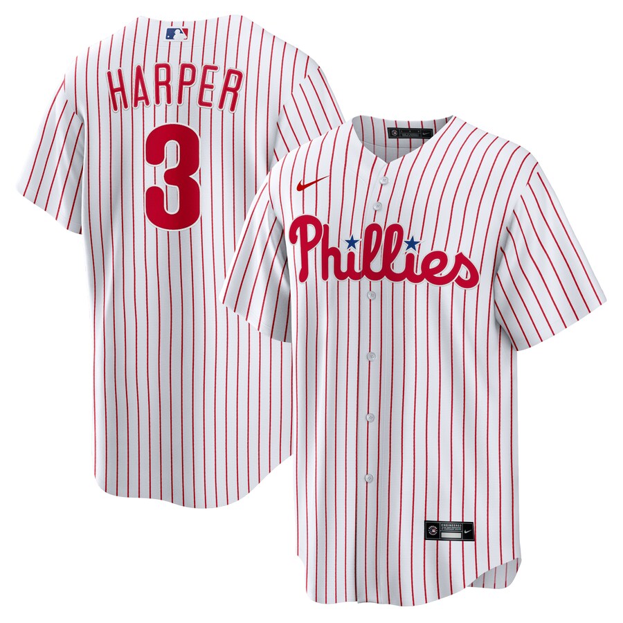Men's Philadelphia Phillies Bryce Harper Nike White Home Replica Player Name Jersey