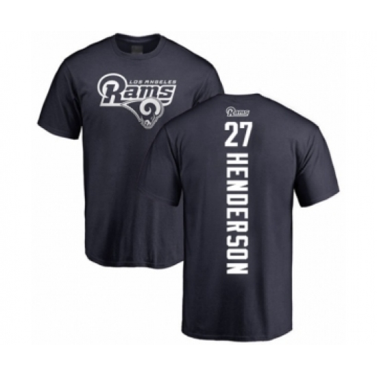 Football Los Angeles Rams #27 Darrell Henderson Navy Blue Backer T-Shirt