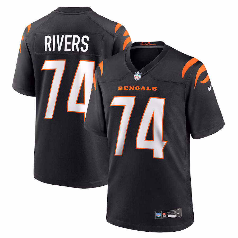 Men's Cincinnati Bengals Jalen Rivers Nike Black Team Game Jersey