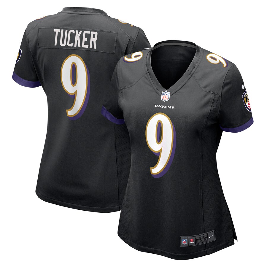 Women's Baltimore Ravens Justin Tucker Nike Black Alternate Game Jersey