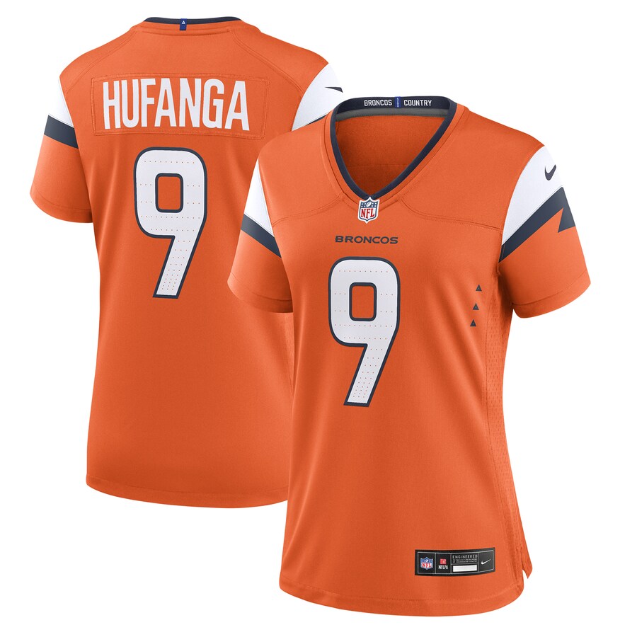 Women's Denver Broncos Talanoa Hufanga Nike Orange Team Game Jersey