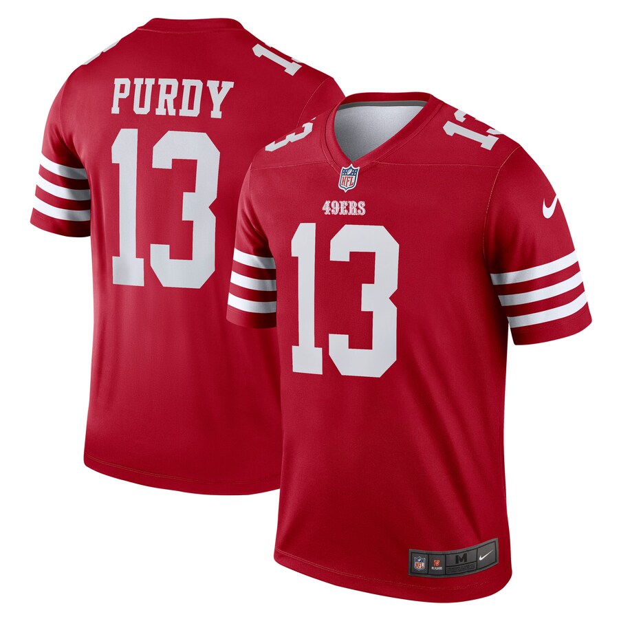 Men's San Francisco 49ers Brock Purdy Nike Scarlet Legend Player Performance Top