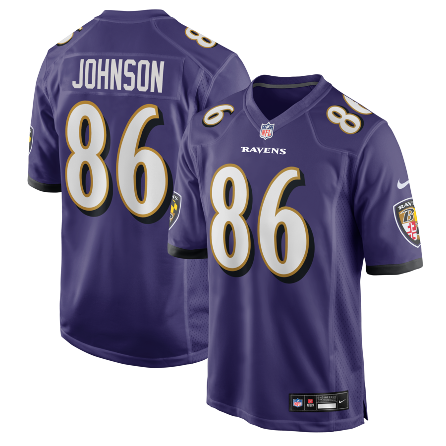 Men's Baltimore Ravens Cornelius Johnson Nike Purple Team Game Jersey