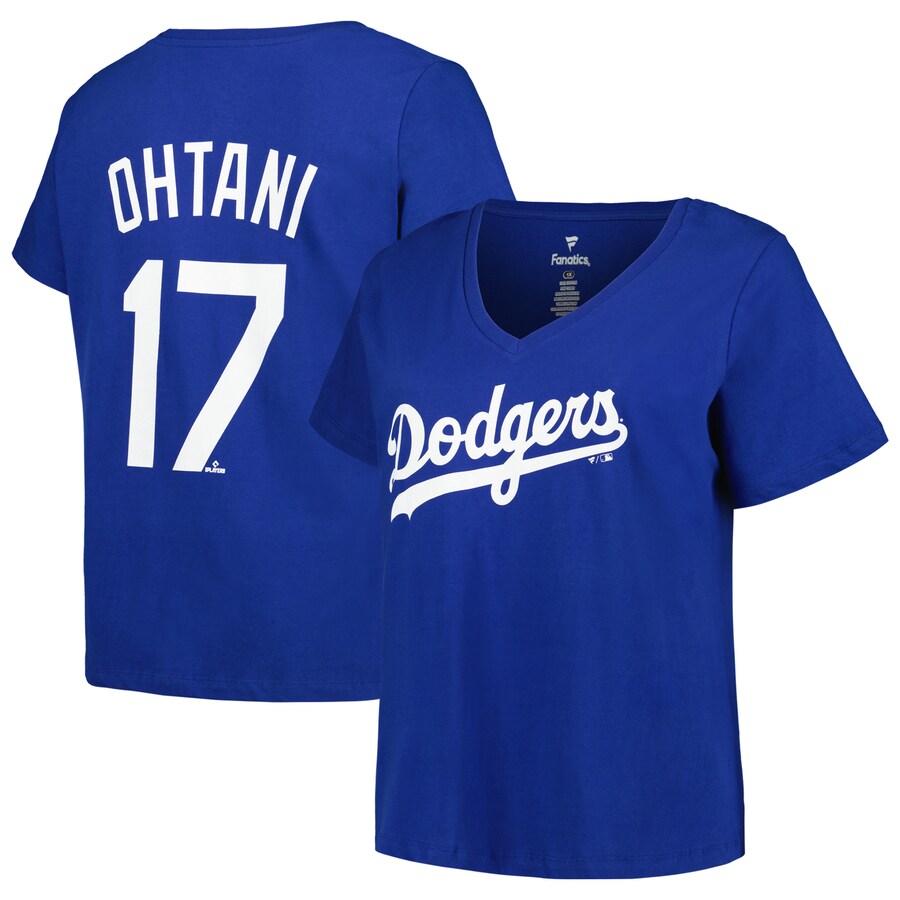 Women's Los Angeles Dodgers Shohei Ohtani Fanatics Royal Plus Size Name & Number T-Shirt