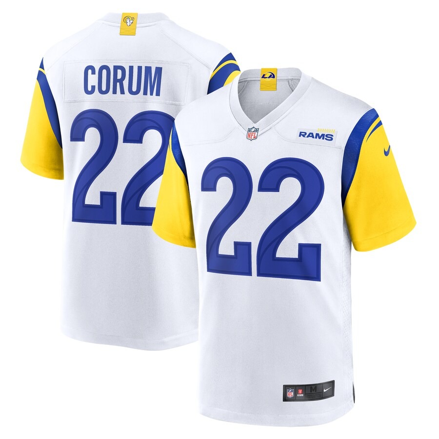 Men's Los Angeles Rams Blake Corum Nike  White Game Jersey