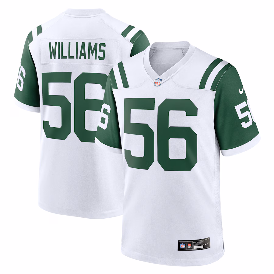 Men's New York Jets Quincy Williams Nike White Alternate Game Jersey