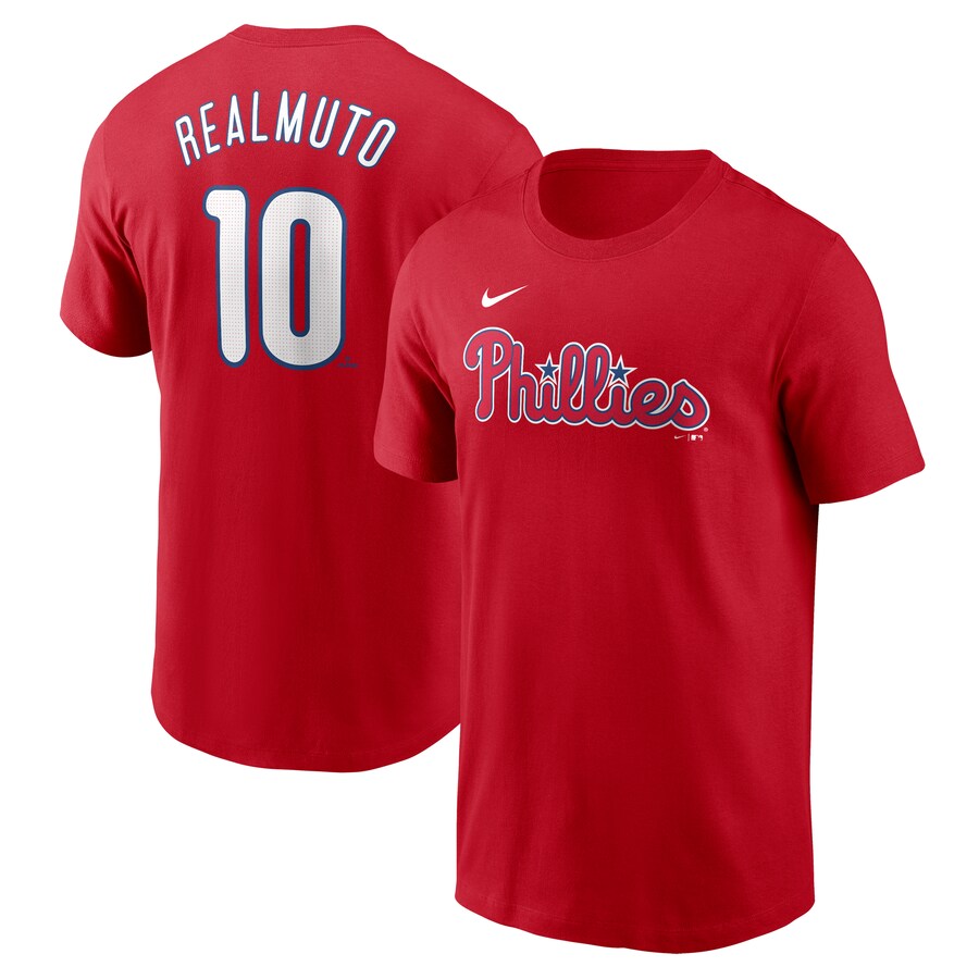 Men's Philadelphia Phillies J.T. Realmuto Nike Red Fuse Name & Number T-Shirt