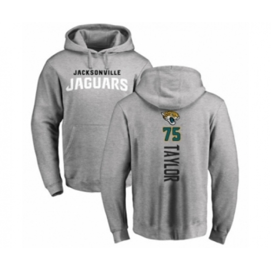 Football Jacksonville Jaguars #75 Jawaan Taylor Ash Backer Pullover Hoodie