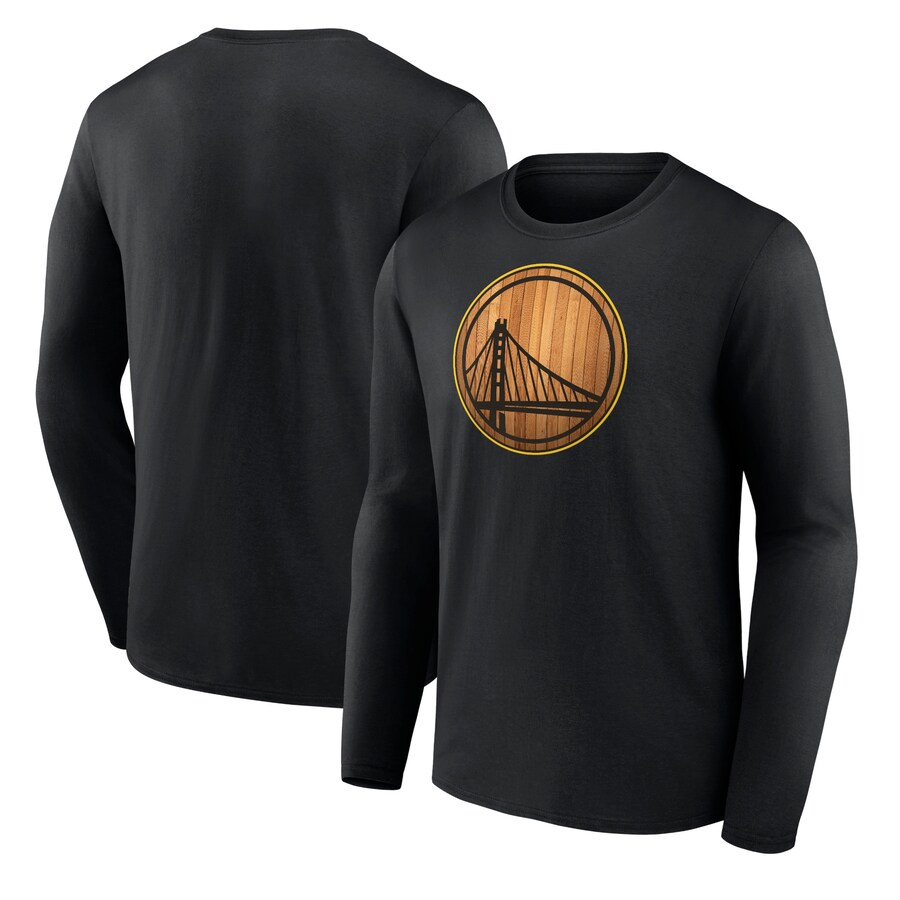 Men's Golden State Warriors  Black Hardwood Long Sleeve T-Shirt