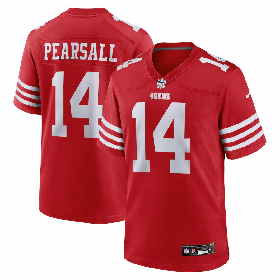 Men's San Francisco 49ers Ricky Pearsall Nike Scarlet Player Game Jersey