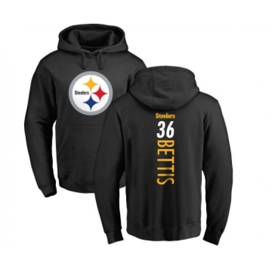 Football Pittsburgh Steelers #36 Jerome Bettis Black Backer Pullover Hoodie