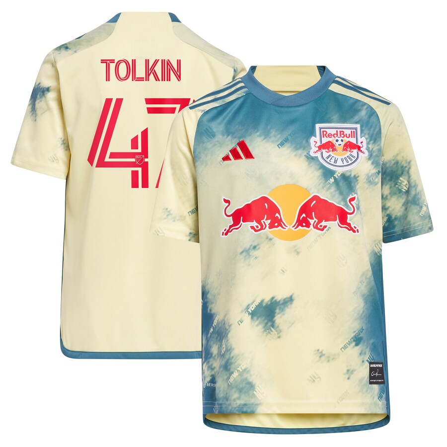 Youth New York Red Bulls John Tolkin adidas Yellow 2023 Daniel Patrick Kit Replica Jersey