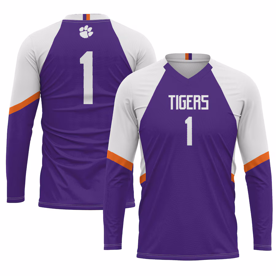 Unisex GameDay Greats #1 Purple Clemson Tigers Lightweight Volleyball Jersey