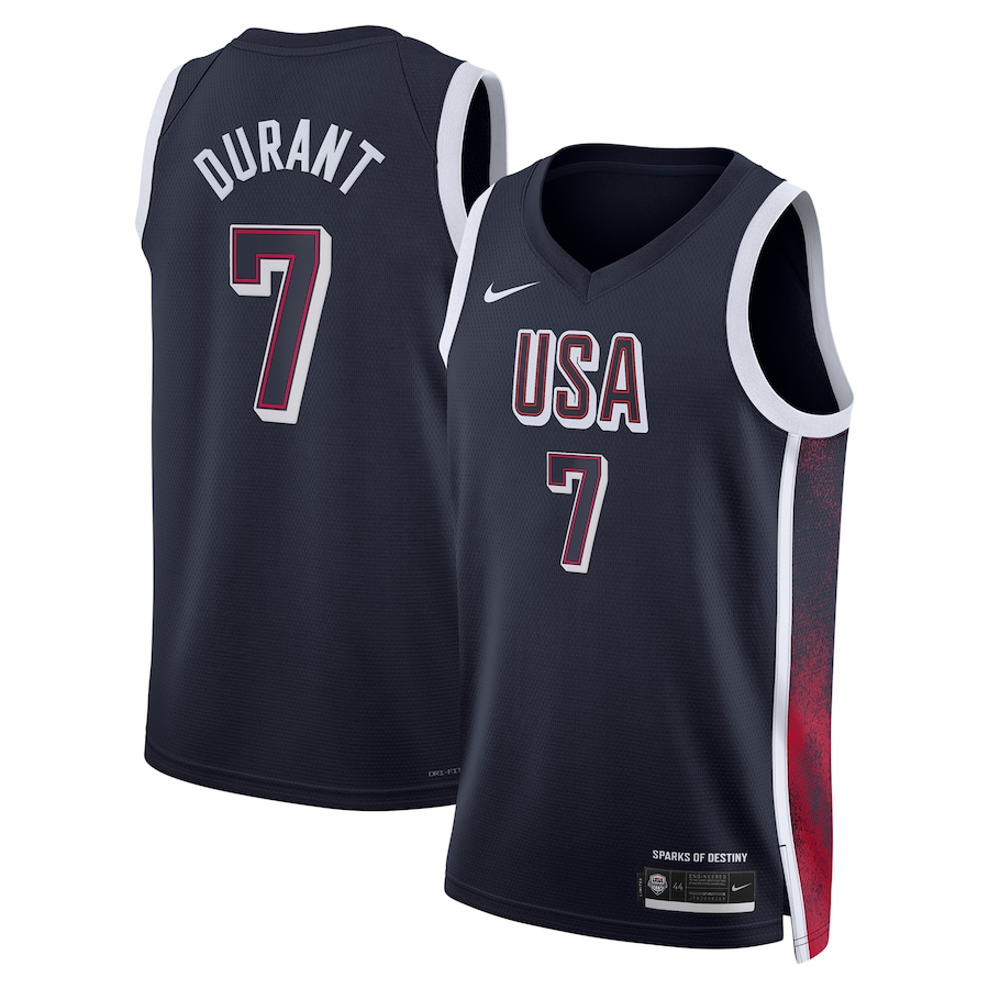 Unisex Men's USA Basketball Kevin Durant Nike Navy 2024 Swingman Player Jersey