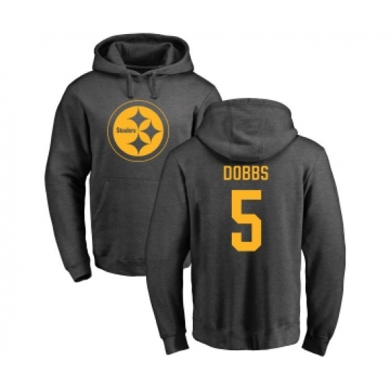 Football Pittsburgh Steelers #5 Joshua Dobbs Ash One Color Pullover Hoodie