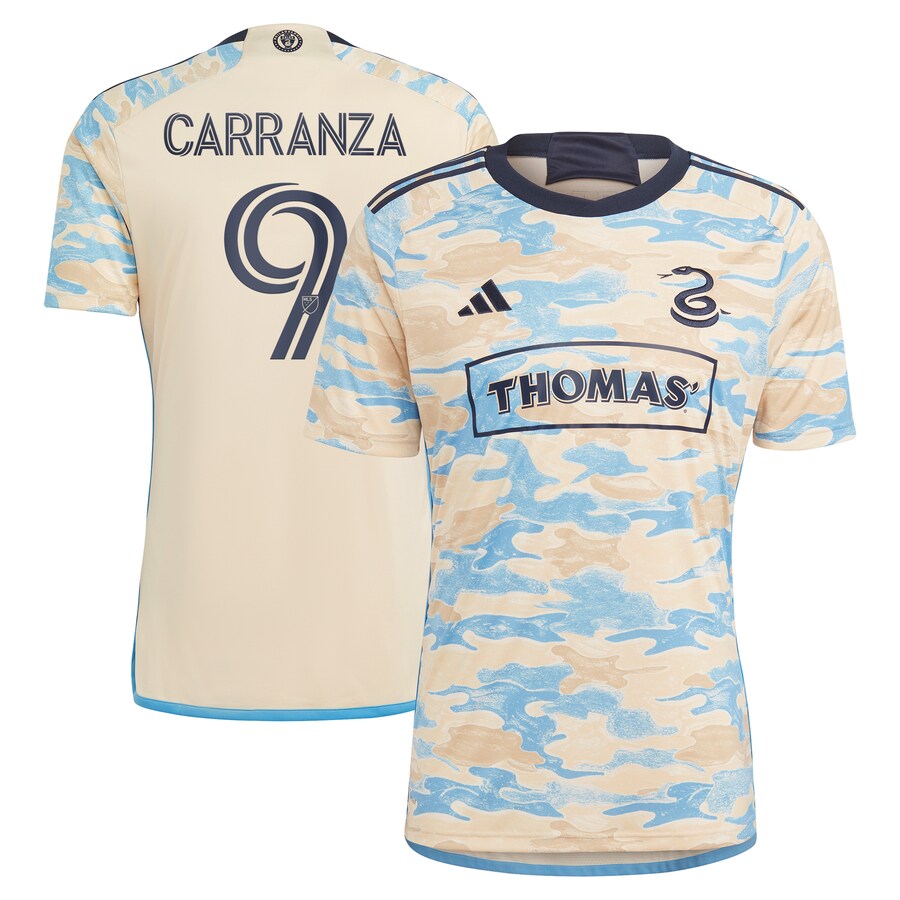 Men's Philadelphia Union Julian Carranza adidas Tan 2024 For Philly Replica Player Jersey