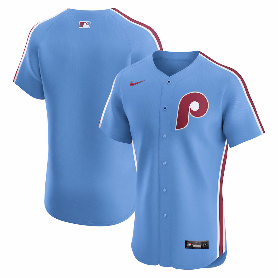 Men's Philadelphia Phillies Nike Light Blue Alternate Elite Jersey