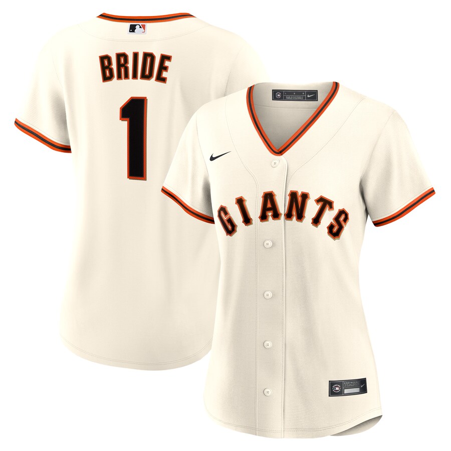 Women's San Francisco Giants Nike White #1 Bride Home Replica Jersey