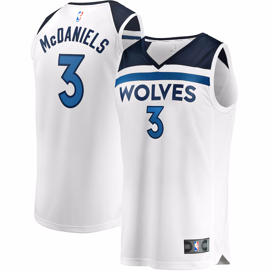 Youth Minnesota Timberwolves Jaden McDaniels Fanatics White Fast Break Replica Player Jersey - Association Edition