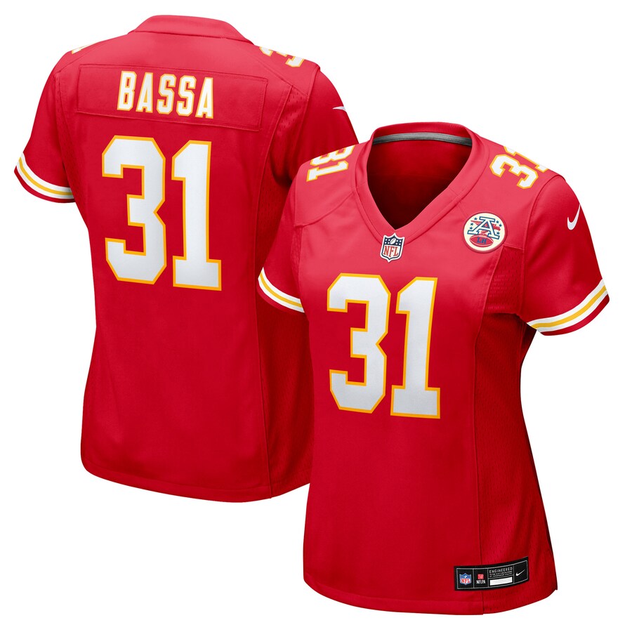 Women's Kansas City Chiefs Jeffrey Bassa Nike Red Team Game Jersey