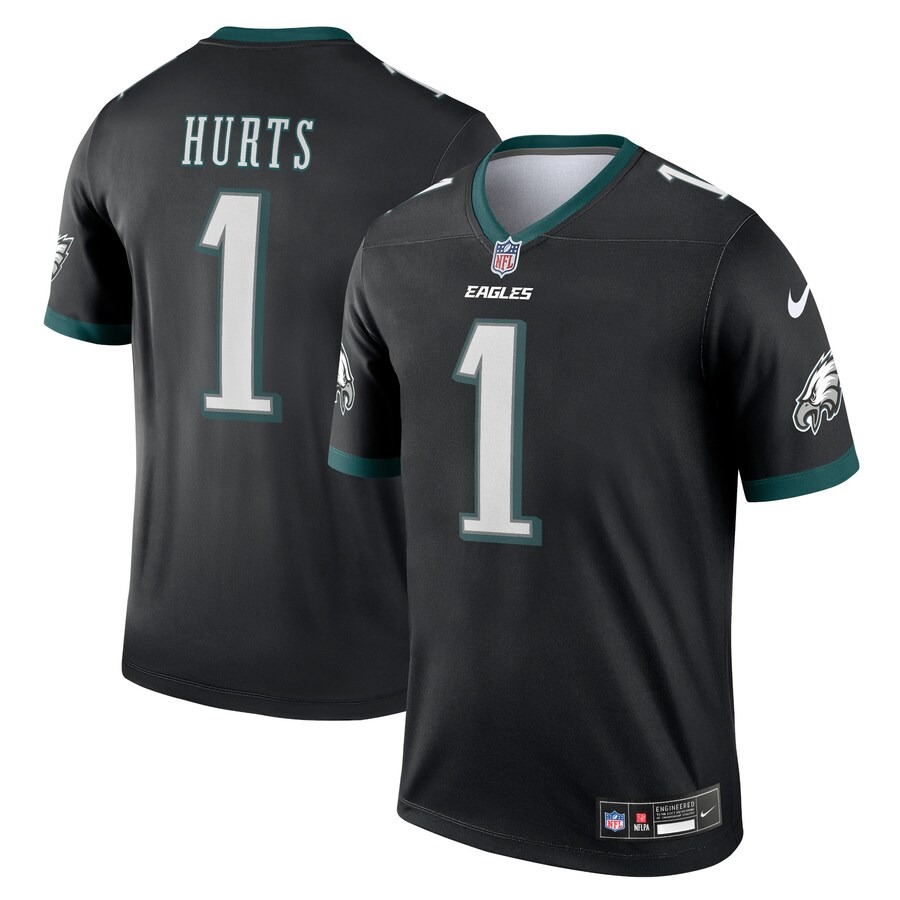 Men's Philadelphia Eagles Jalen Hurts Nike Black Legend Player Performance Top